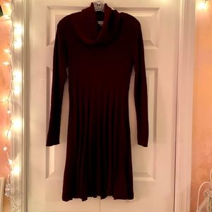 Calvin Klein dark purple cowl neck sweater dress